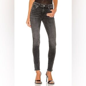 Rag & Bone Cate Mid-Rise Skinny Jeans in Black Faded Wash Size 27 NEW